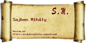 Sajben Mihály névjegykártya